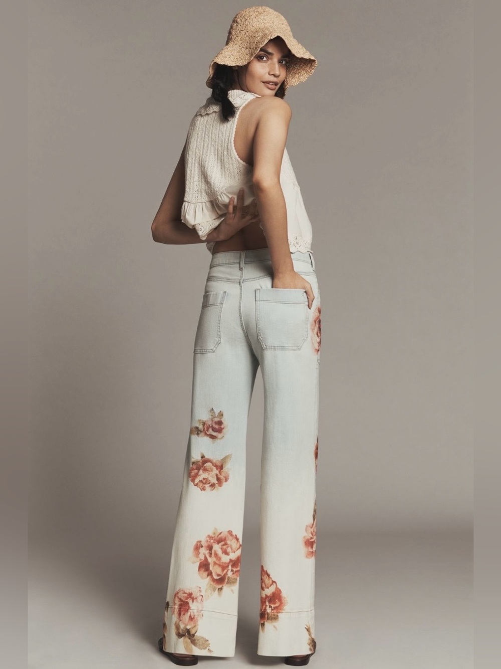 Anthropologie Pilcro Rylan Floral Relaxed High-Rise Flare Jeans - Picture 3 of 11